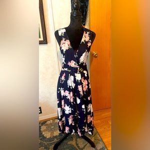 Vintage navy and floral romper
